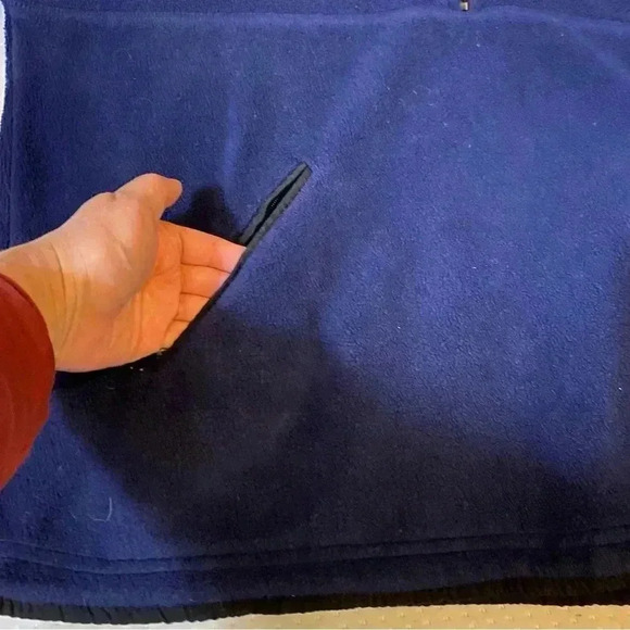 VGT MOST WANTED Fleece Jacket Coat Half Zip Pullover Navy Blue Size LG - Picture 11 of 16